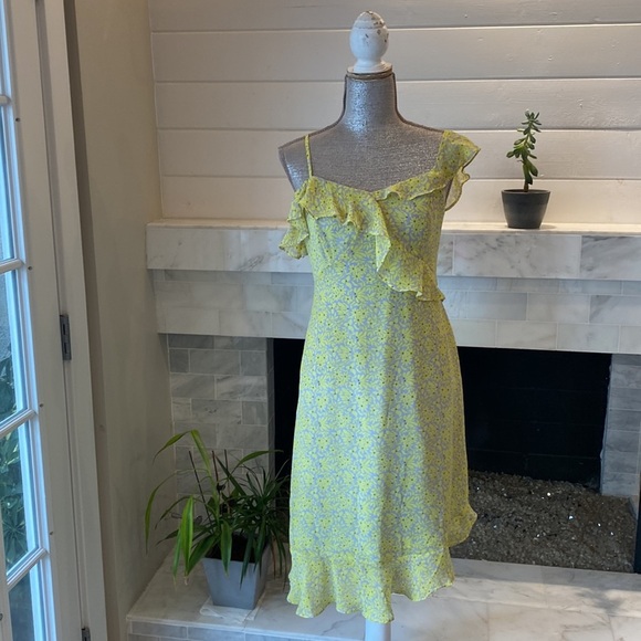 Nanette Lepore Ruffled Chiffon Asymmetric Daisy Dress Size 2 - Picture 5 of 15